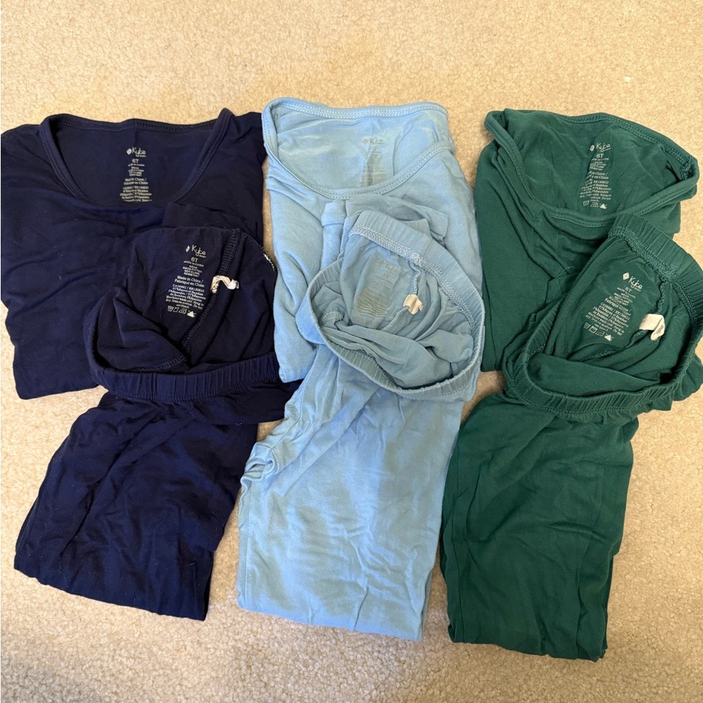 3 pair bundle of long sleeve Kyte Baby bamboo pajamas